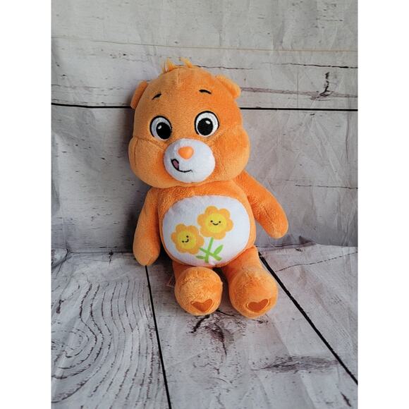 Care Bears Friendship Friend Bear Orange Plush Yellow Flowers Stuffed Toy 2021 - Picture 1 of 8